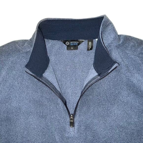 Mondetta Outdoor Project Mens Fleece Quarter Zip Pullover Long Sleeves Blue XL - Picture 3 of 8